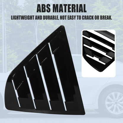 Glossy Black Rear Side Window Louver Covers for Toyota Camry