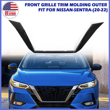 Gloss Black JDM Front Grill Frame Cover Trim for Nissan Sentra (2020-2023)