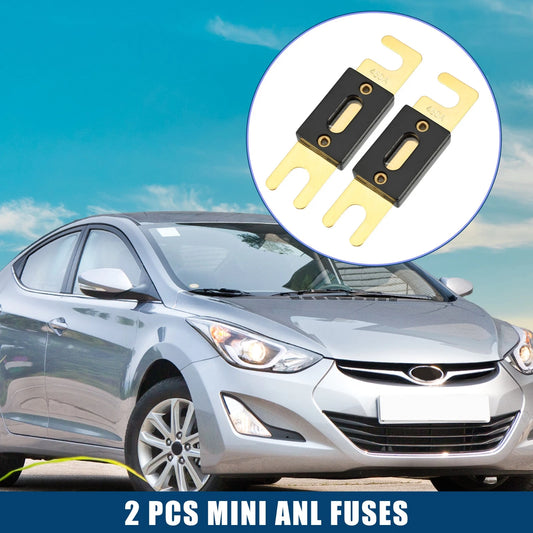 2 x Mini ANL Fuse 450A CD Fuse for Car Motorcycle Boat Gold Tone Black