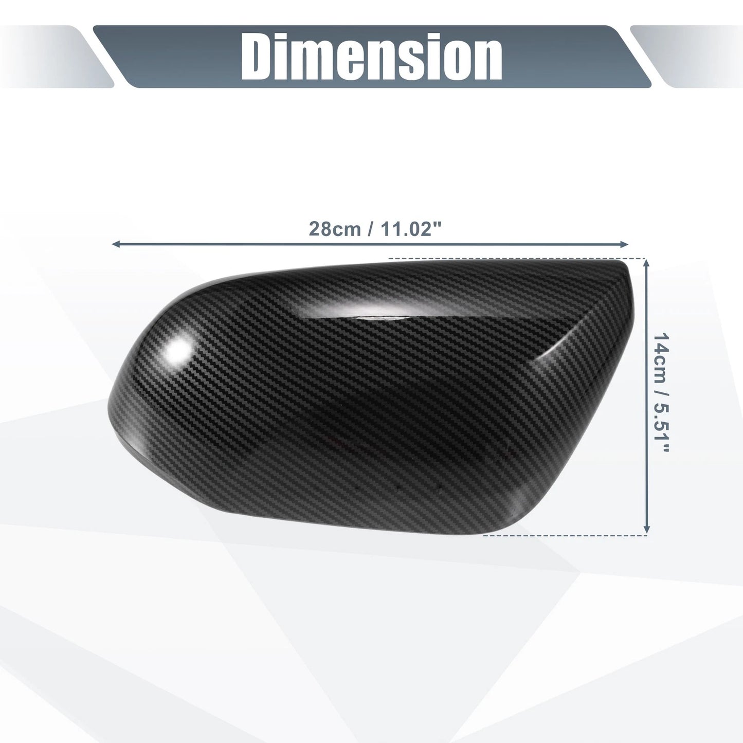 Pair Mirror Cover Overlay CF Pattern for Toyota Prius Prime (2017–2023)