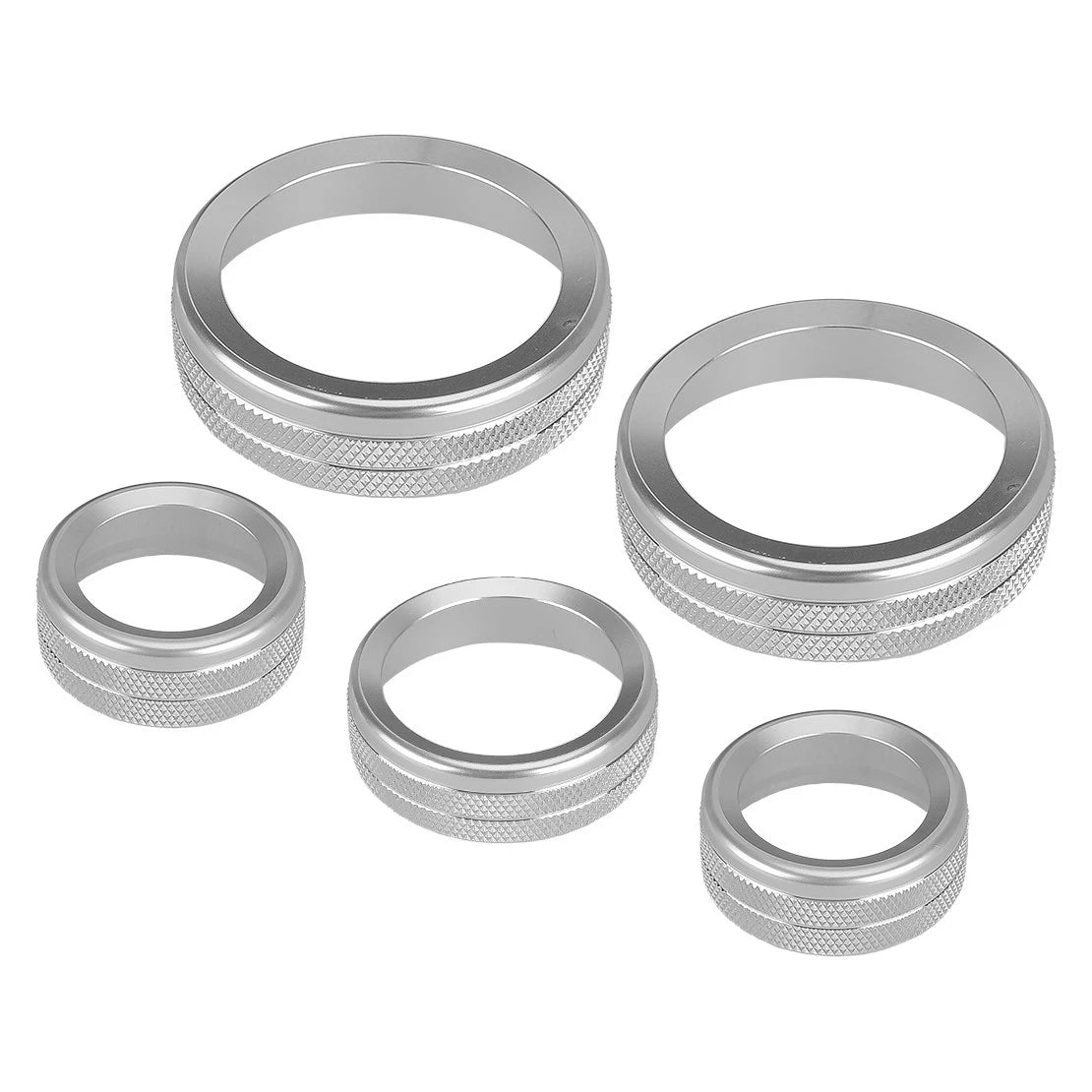 5 x Silver Air Condition Audio Switch Knob Trim Rings for Ford Maverick