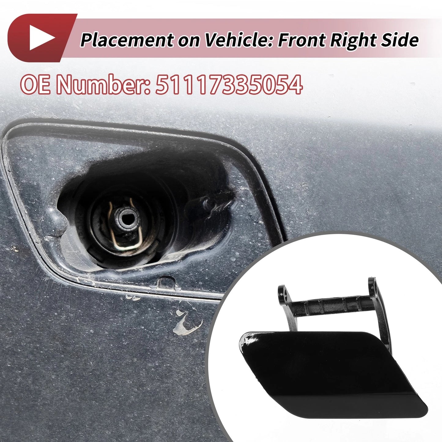 Washer Nozzle Cover for BMW 740i (2013-2015) Black