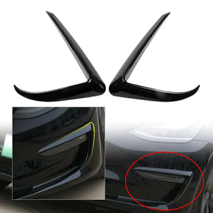 Front Fog Light Eyebrow Cover Trim for Tesla Model 3 (2017-2022) Black