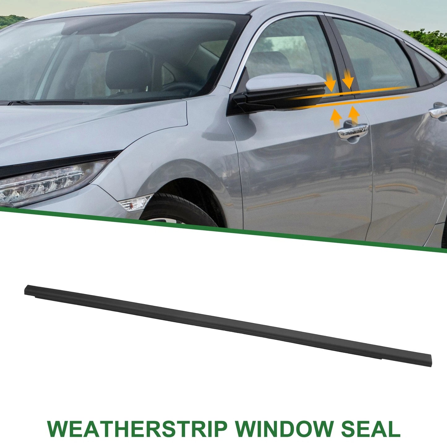 Front Right Weatherstrip Window Seal for Honda Civic (2017-2020)