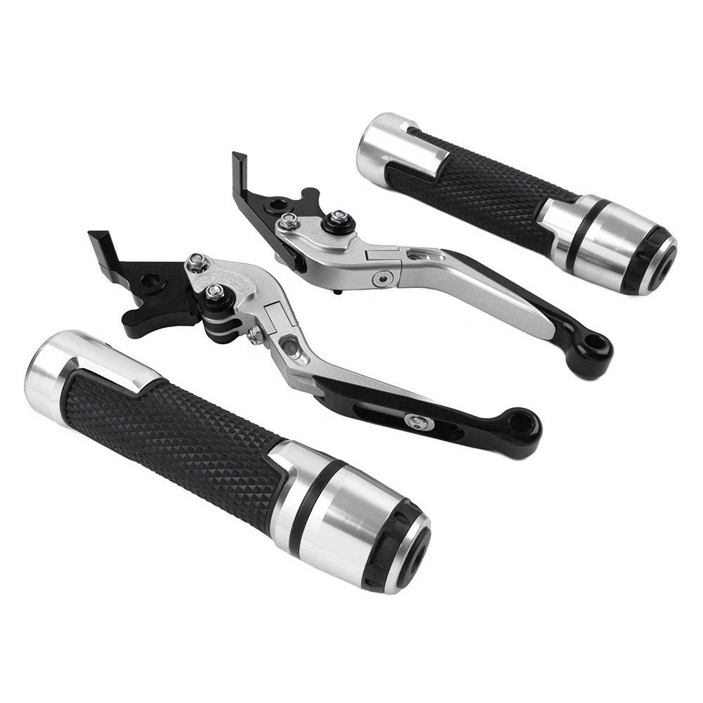 Folding Extendable Brake Clutch Levers & Handlebar Grips for Kawasaki ZX6RR