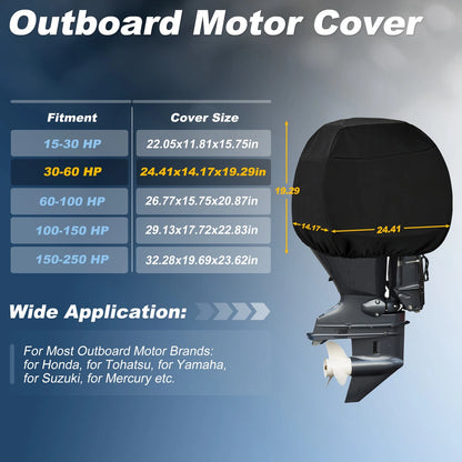 Cover 600D Oxford Heavy Duty Outboard Motor Cover for Outboard Motor 30-60 HP