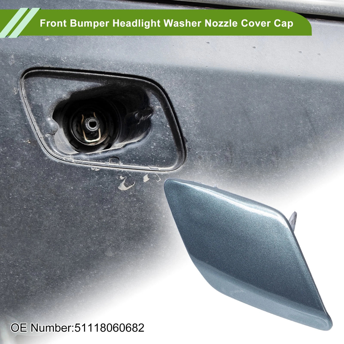 Front Right Washer Nozzle Cover for BMW 428i 2014-2016 (2 x Gray Caps)