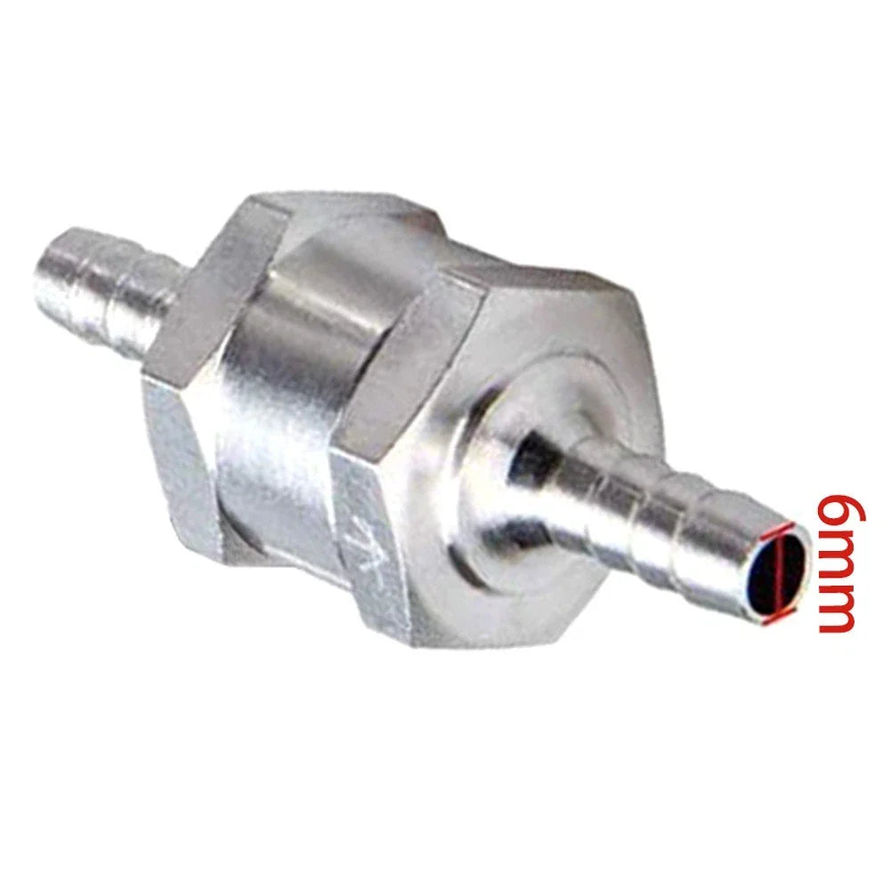 Aluminum 6mm Fuel Check Valves with 4 Clamps for Boats/Motorcycles