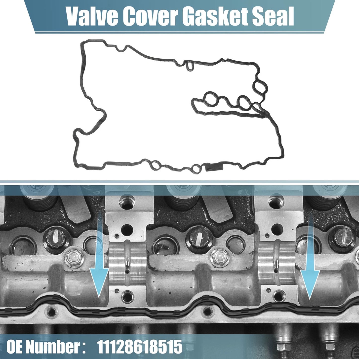Black Engine Valve Cover Gasket Seal Set for BMW i8 (2014-2020)