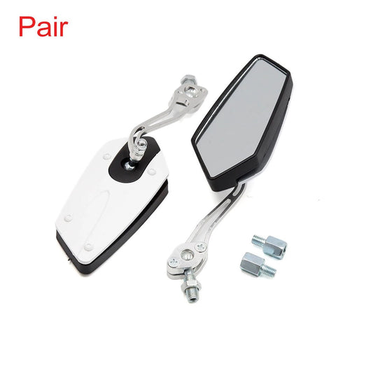 Pair 8mm 10mm Adjustable Pentagon Motorcycle Side Rearview Mirrors for Make Model