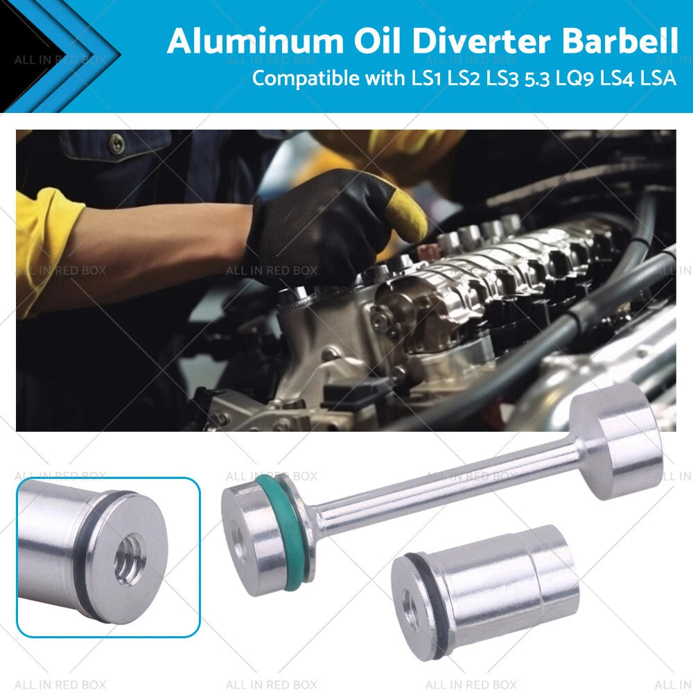 Billet Aluminum Oil Diverter Barbell for LS Engine LS1 LS2 LS3 5.3 LQ9