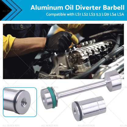 Billet Aluminum Oil Diverter Barbell for LS Engine LS1 LS2 LS3 5.3 LQ9