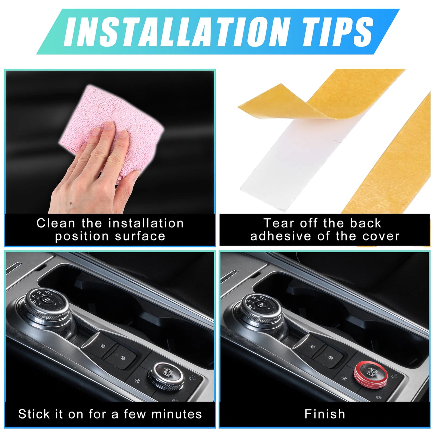 Aluminum Alloy Car Mode Switch Knob Cover Trim for Ford Explorer (2020-2022)