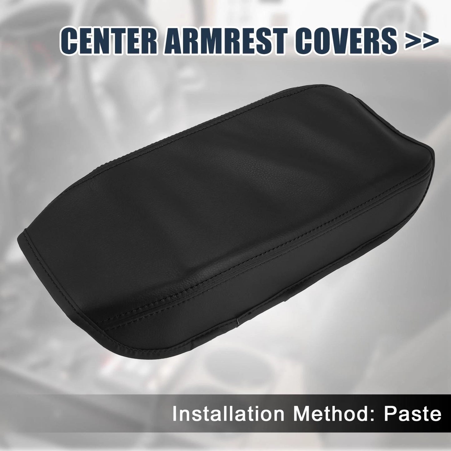 Black Microfiber Leather Armrest Protector Cover for Honda Civic (2016-2023)
