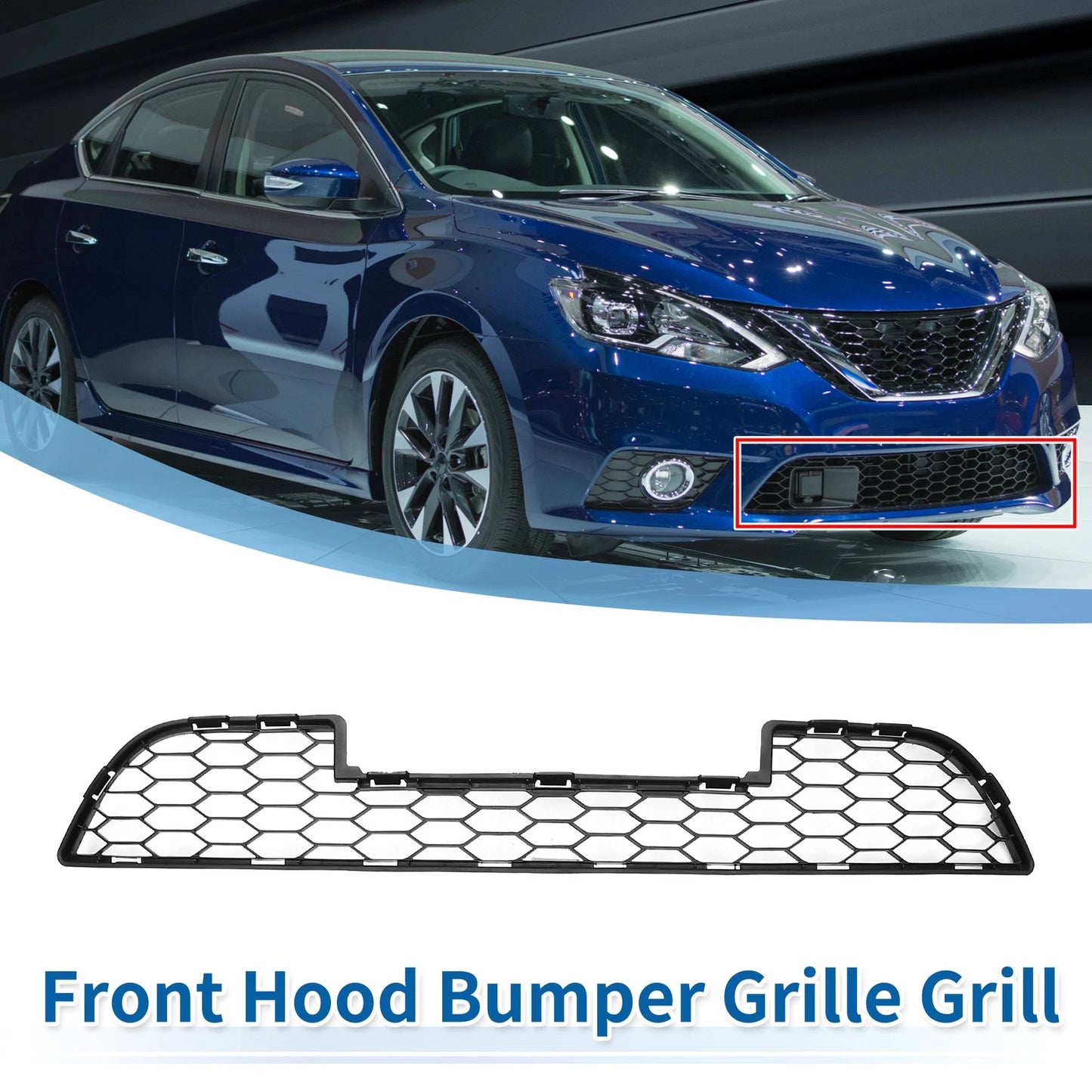 Front Lower Bumper Grille for Nissan Sentra (2015-2018) Black
