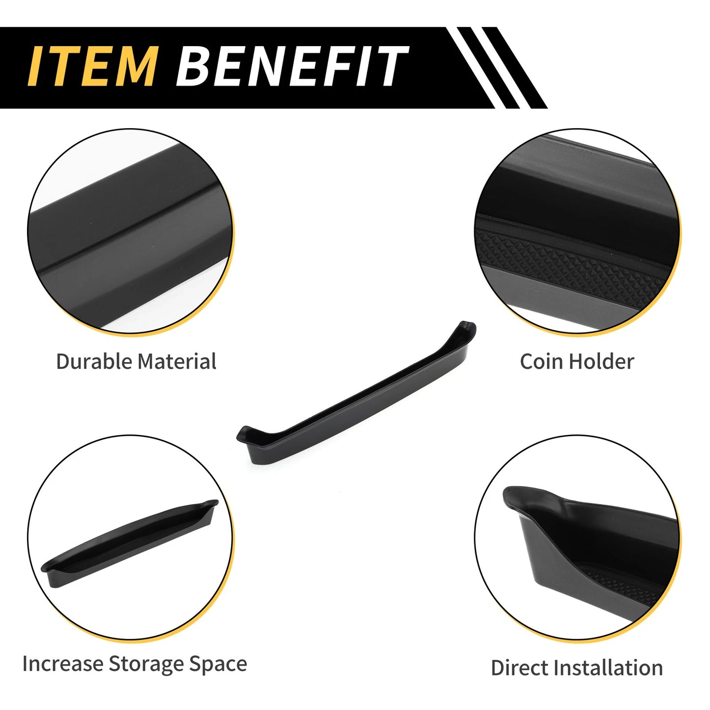 Passenger Storage Tray Organizer for Jeep Wrangler JL JLU (2018-2023) Black