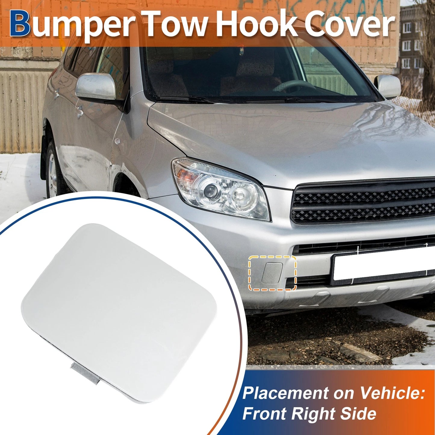 Front Tow Hook Cover for Toyota Rav4 (2009-2011) - White