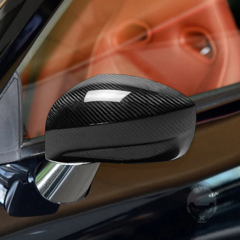 Overlay Real Carbon Fiber Wing Mirror Cover Caps Fit For Nissan GTR 2012-2018