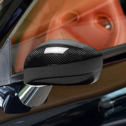 Overlay Real Carbon Fiber Wing Mirror Cover Caps Fit For Nissan GTR 2012-2018