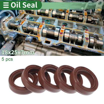 Oil Seal / 18x25x7mm / Rotary shaft seal FKM rubber / 5 Pcs
