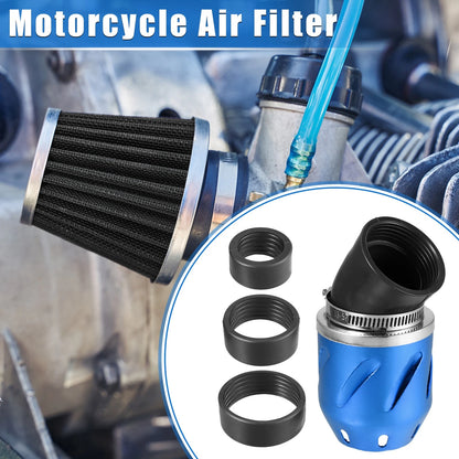 Air Filter 26/35/42/48mm ID 140x70mm Aluminum Blue for Universal Motorcycle