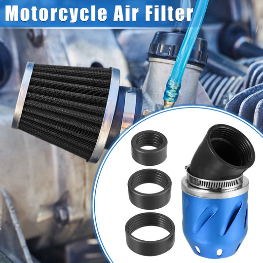 Air Filter 26/35/42/48mm ID 140x70mm Aluminum Blue for Universal Motorcycle