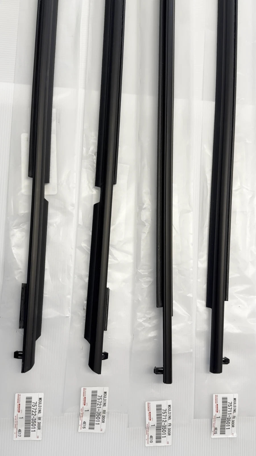 Door Belt Molding Weatherstrip Front & Rear 4x for TOYOTA 4Runner (2010–2021)