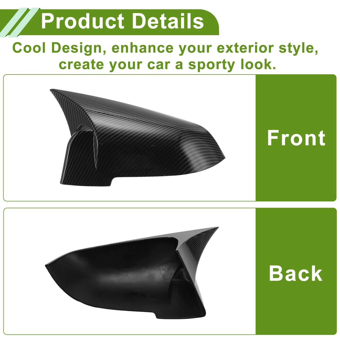 Mirror Cover Cap Replacement for BMW 5 Series F10/F11/F18 Facelift (2014-2018)