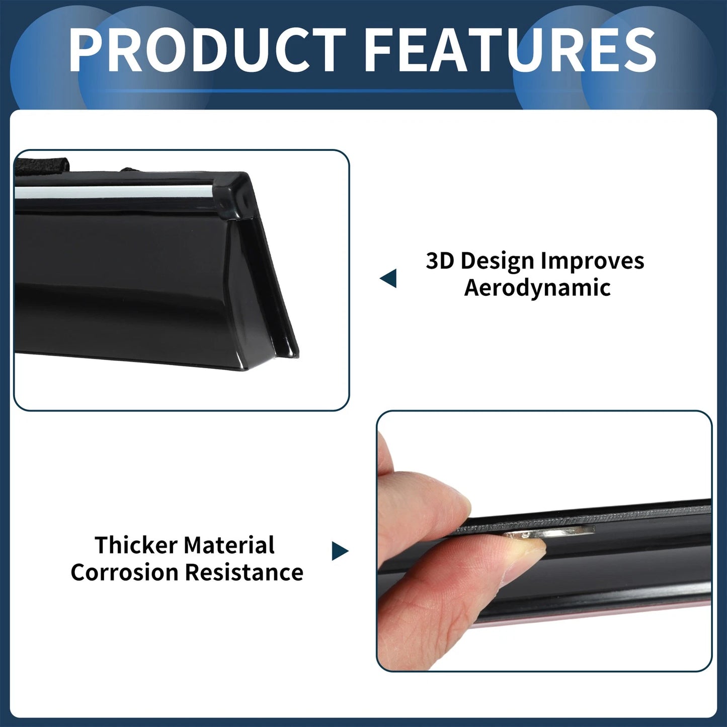 Window Deflectors for Toyota Corolla 2014 Side Window Vent Visors Black 1 Set