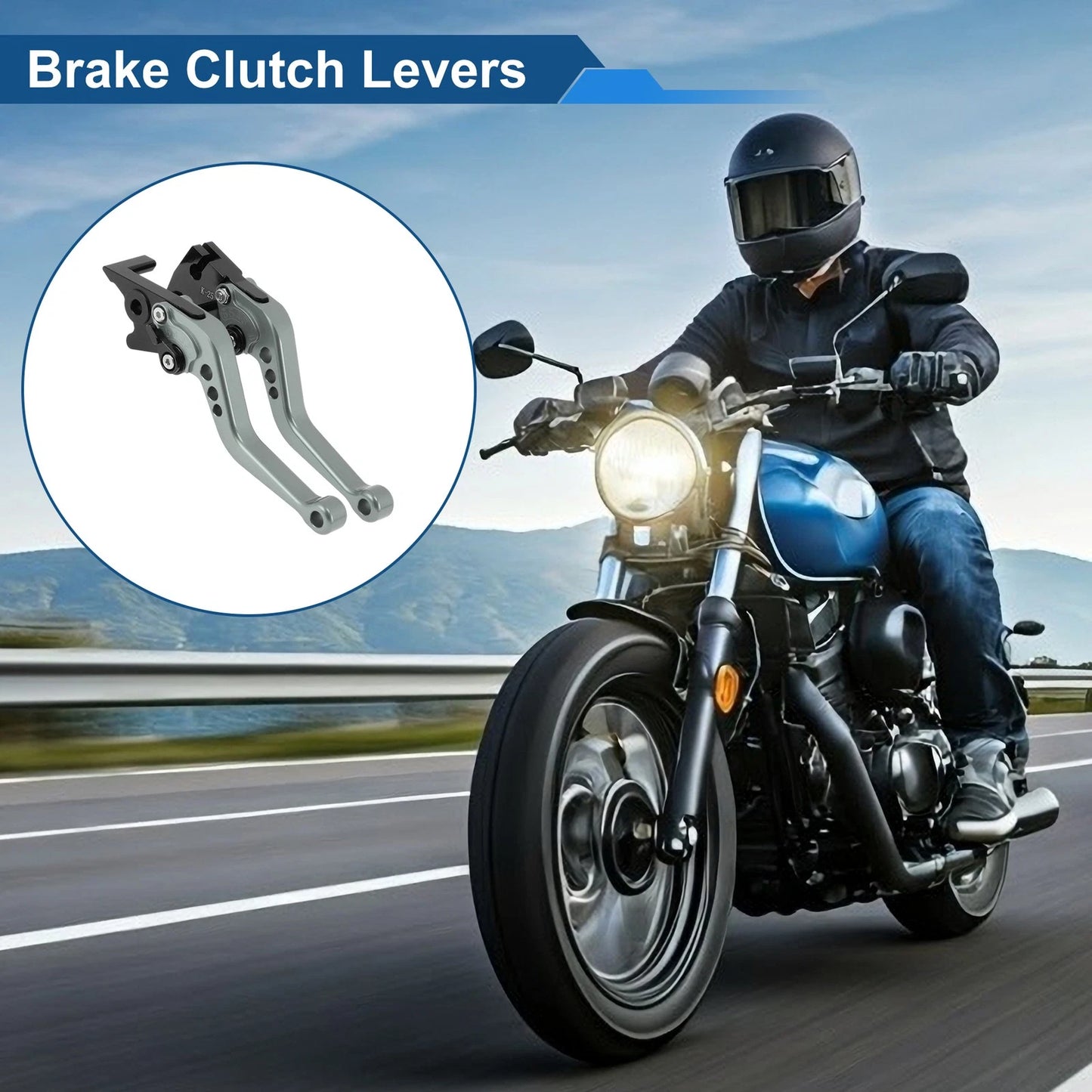 Adjustable Short Brake Clutch Levers for Kawasaki Ninja 300/Z300 Titanium Tone
