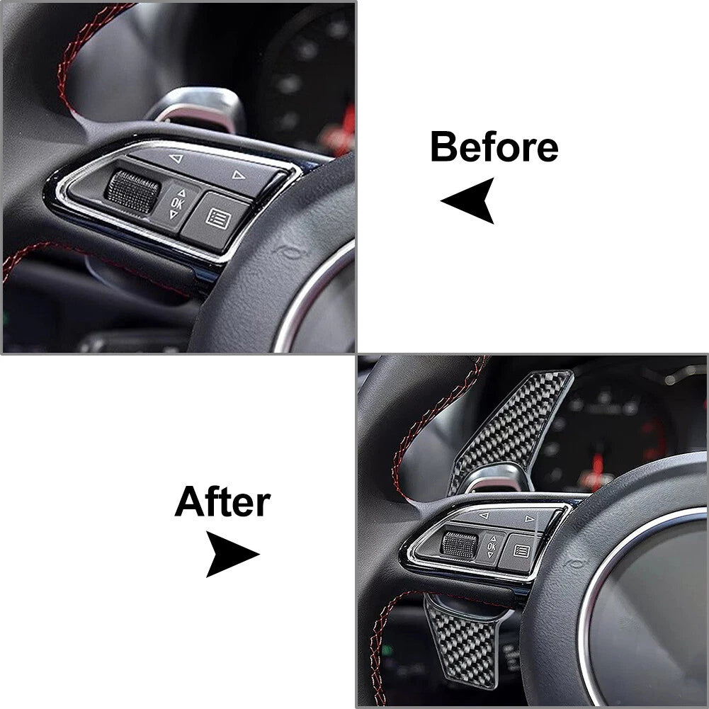 Black Steering Wheel Shift Paddle Extensions for Audi S3 S5 S6 RS3 RS4 RS6 RS7