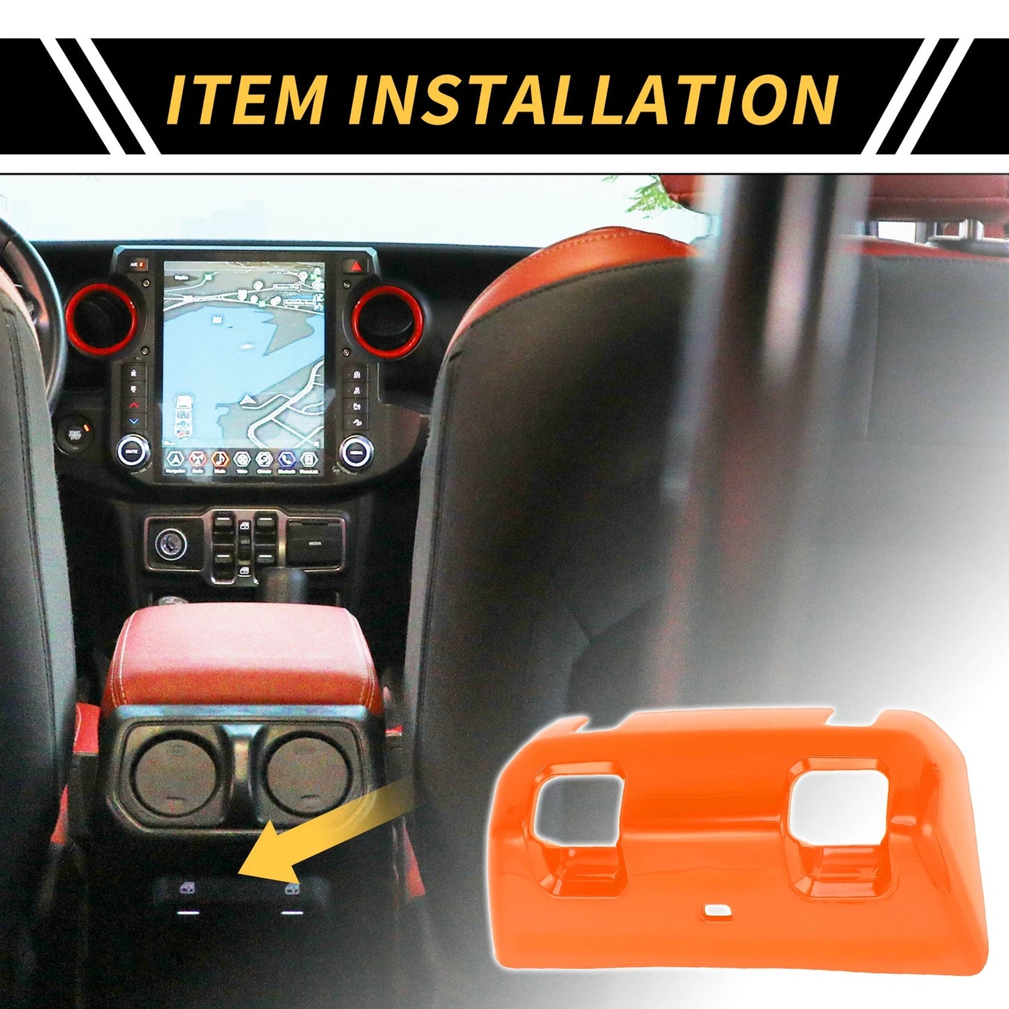 Rear Window Switch Panel Trim Cover for Jeep Wrangler JL JLU (2018-2024) Orange