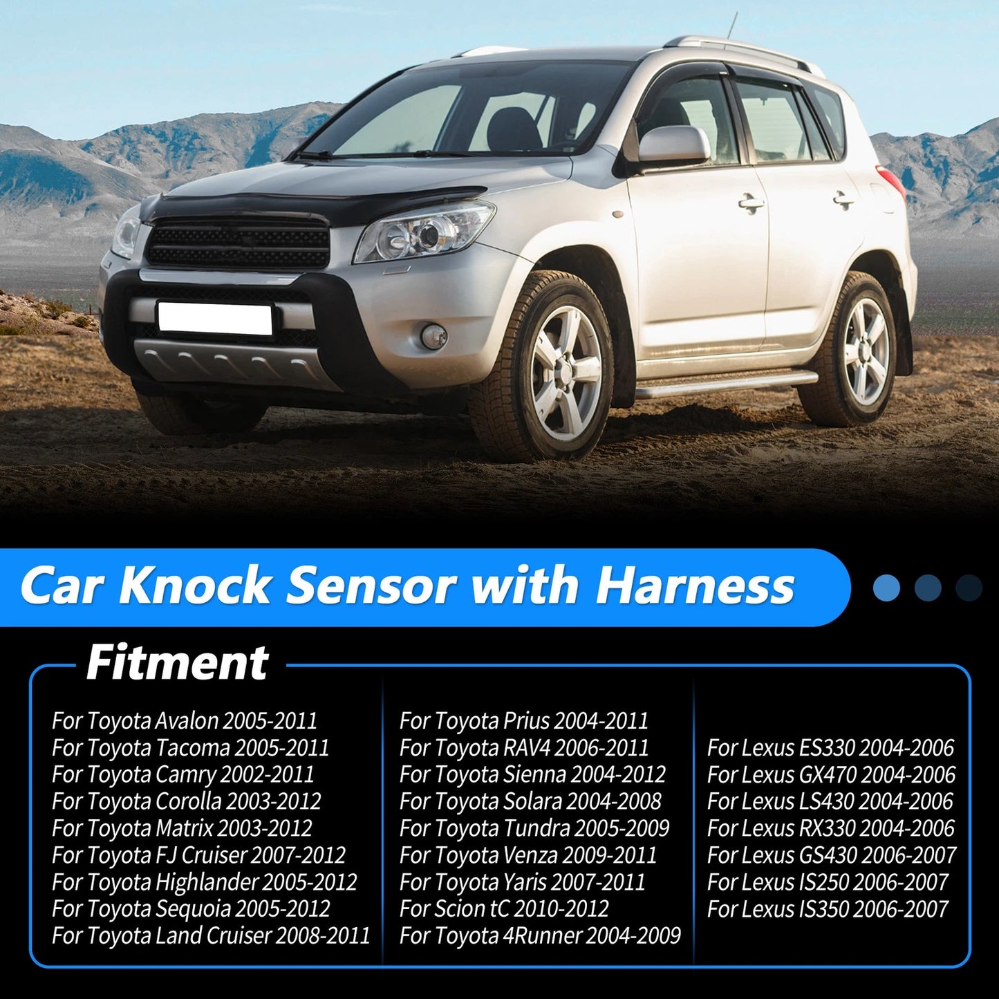 Knock Sensor with Harness for Lexus ES330, GX470, Toyota 4Runner, RAV4