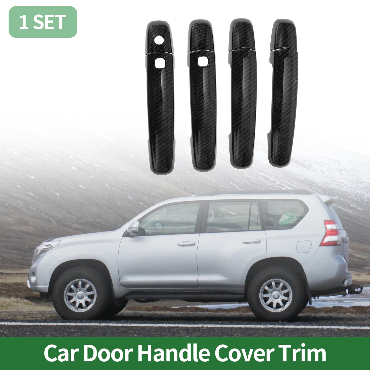Carbon Fiber Black Door Handle Cover Trim for Suzuki Swift Vitara S-CROSS