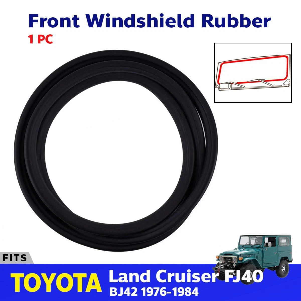 Front Windscreen Rubber Glass Seals Fits 1969-84 Toyota Land Cruiser FJ40 SUV