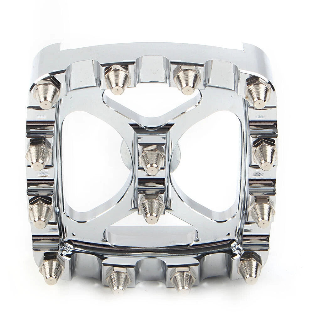 Chrome MX Style Brake Pedal Pad Cover for Harley Softail Dyna Sportster