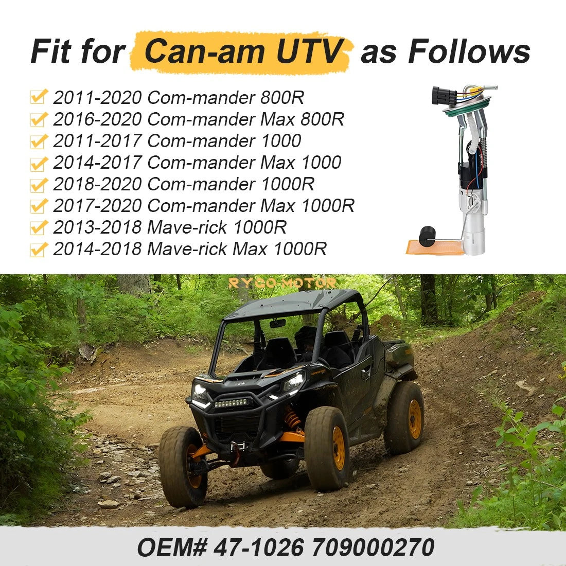 Fuel Pump Assembly for Can-Am Commander Maverick (2012–2020)