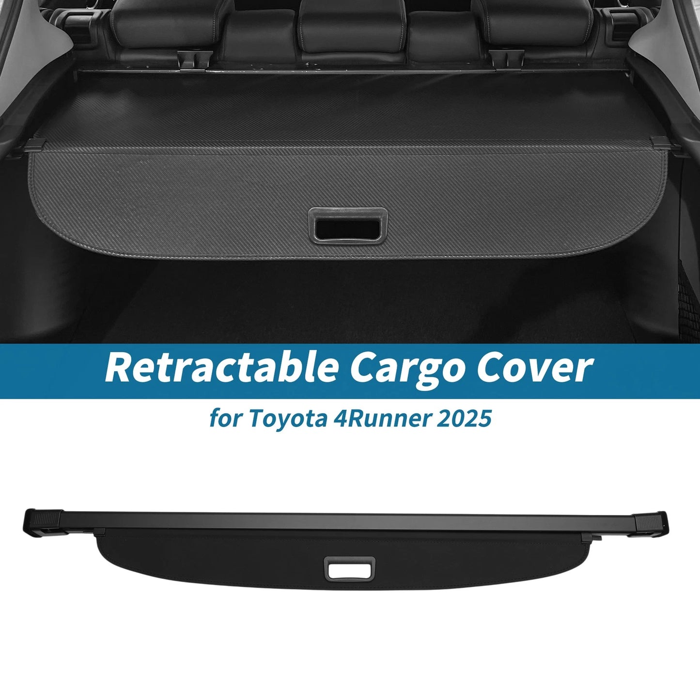 Rear Retractable Cargo Cover for Toyota 4Runner (2025) Gloss Black