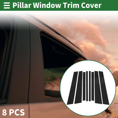 8 Pcs Door Pillar Window Trim for BMW X3 (2003 - 2010) Black