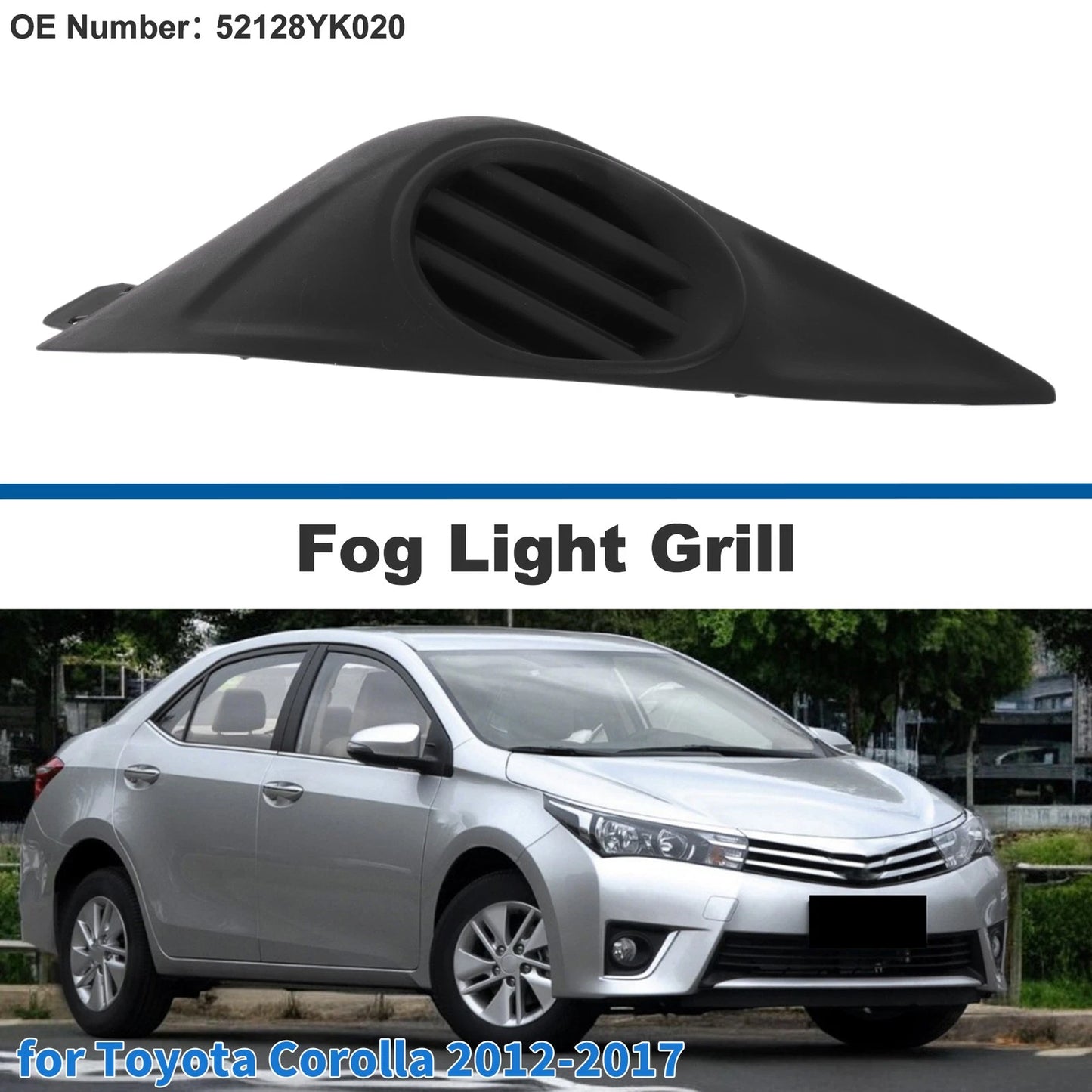 Front Left Fog Light Grill for Toyota Corolla (2012-2017)