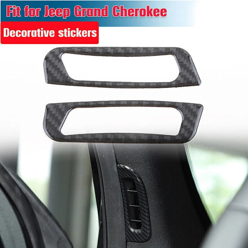 Real Carbon Fiber A-Pillar Air Vent Outlet Cover Trim for Jeep Grand Cherokee