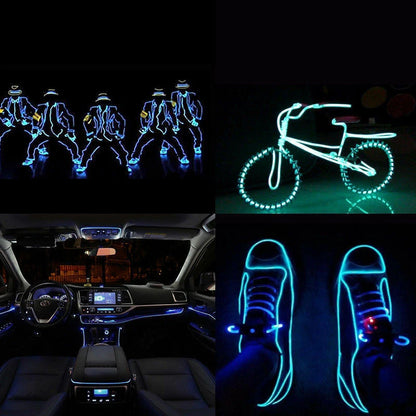 Green EL Wire 2M Neon Glowing Light for Party Halloween Christmas Decor