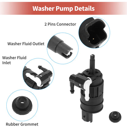 Windshield Washer Pump w/Grommet for Nissan (No.7700430702)