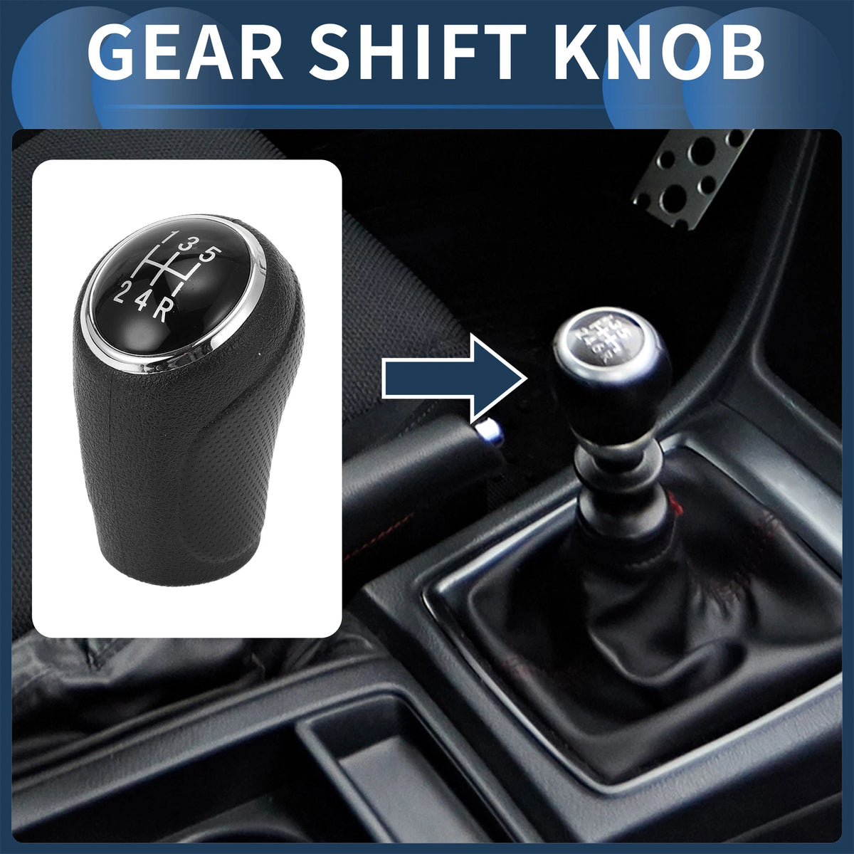 5 Speed Manual Gear Shift Knob for Suzuki SX4 S-Cross (2016-2021) Black