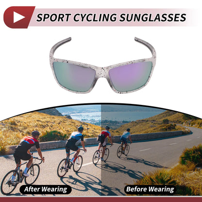 Set Motorcycle Riding Goggles Purple Lens White Colorful Frame PC UV400