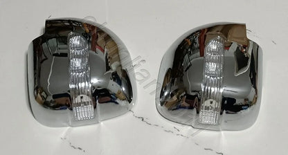 Chrome Side Mirror Cover Trim for Mitsubishi Montero 2001-2006 with LED Lights