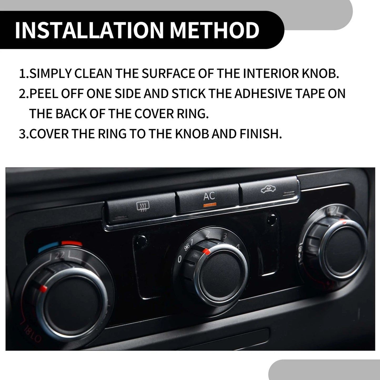 Rear AC Heat Temp Climate Switch Knob Cover for Dodge Durango (2011-2020)