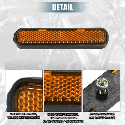 12 x Universal Self w/ Screw Safety Spoke Reflective for Motorcycle Orange