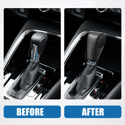 PU Leather Carbon Fiber Gear Shifting Knob Cover for Honda HR-V (2016-2023)
