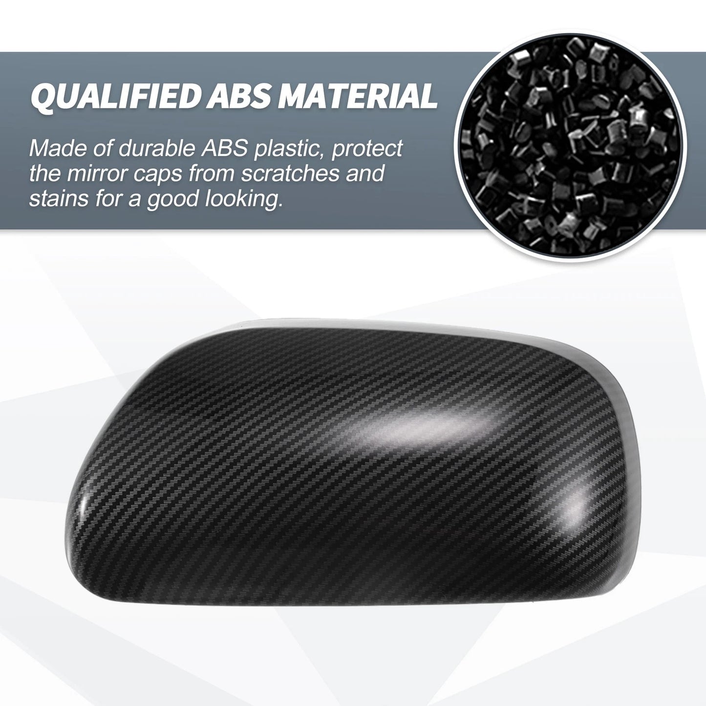 Rearview Mirror Cover Overlay Black Carbon Fiber for Toyota Corolla (2005-2007)